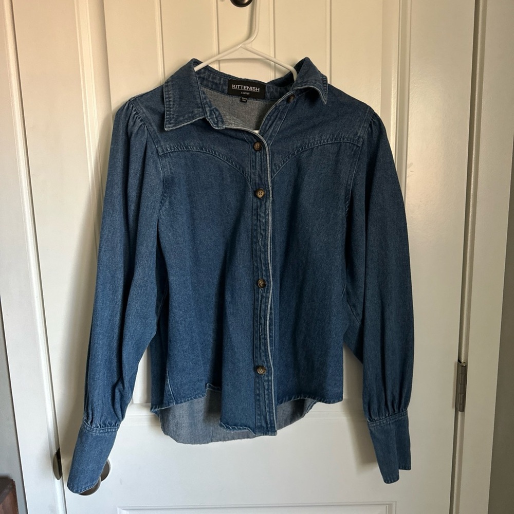 Blue Denim Button-Up Shirt